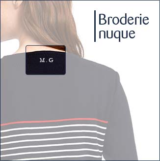 broderie nuque pull marin